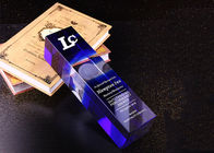 Grande utilisation de concours de tasse en cristal bleue du trophée K9 avec le logo de gravure du laser 3D