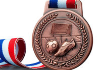 Doux/émaillez dur les médailles faites sur commande de sports, les médailles en alliage de zinc du football et les rubans