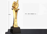 Tasse de trophée de résine plaquée par or brillant pour le logo fait sur commande de gagnants admis