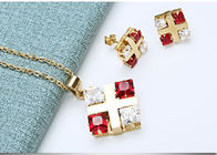 Métiers clairs d'Applique de cristal de quartz, collier sensible de bijoux et boucles d'oreille
