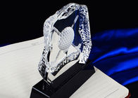 Trophée en cristal poli de boule de golf K9, trophée fait sur commande de Golf Club de logo