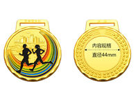 Médailles courantes de sports de course de marathon et matériel en alliage de zinc coloré de rubans