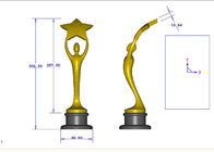 Le trophée fait sur commande attribue l'or/bronze brillant/type plaqué par argent facultatif