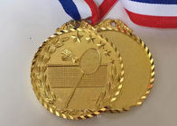 En alliage de zinc fait sur commande de moulage de médailles de sports plaqué par or en métal pour le match de badminton
