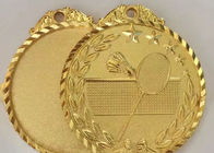 En alliage de zinc fait sur commande de moulage de médailles de sports plaqué par or en métal pour le match de badminton