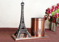 Modèle de renommée mondiale plaqué de bâtiment, pot de brosse de conception de Tour Eiffel de la France en métal