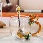 Tasse de thé faite sur commande de taille du dragon 9cm avec la cuillère en tant que cadeaux promotionnels